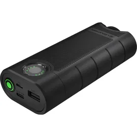 Ledlenser Flex10 Outdoor USB-C Powerbank Ladegerät, 2 Lithium Akkus, Kurze Ladezeit, Robustes Gehäuse, IP65 Schutz vor Staub, Wasser, Kurzschluss, Lade u. Kapazitätsanzeige