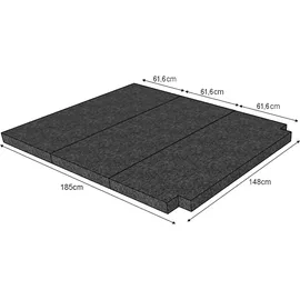 k'foam Faltmatratze 185 x 148 x 8 cm Baumwolle/Leinen