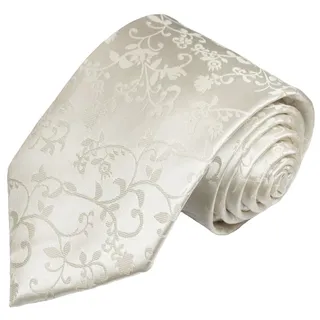 Paul Malone Krawatte Herren Hochzeitskrawatte floral - Mikrofaser - Bräutigam Breit (8cm), ivory V41 beige normal | 8 cm x 150 cm