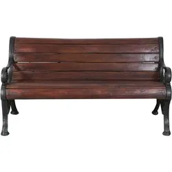 BISCOTTINI INTERNATIONAL ART TRADING BISCOTTINI Garten-Balkonbank - Außenbank 145x65x77 cm - Gartensofa für draußen - Bank aus Gusseisen und Holz - Gartensofa