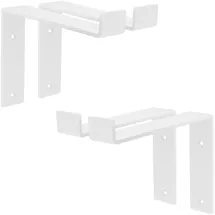 ML-Design 4 Stück Regalhalterung 20x4x14,5 cm Weiß Metall 8 Zoll L-Form