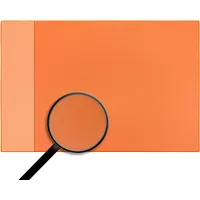 alles-meine.de GmbH Schreibtischunterlage - Größe & Modell & Farbwahl - 53 cm * 40 cm - Unterlage - Leder Effekt - orange - abwischbar - rutschfest - Schreibunterlage - mit Eins..