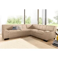DOMO collection Ecksofa »Norma, moderne Armlehnen, zeitlos und elegant, L-Form«, wahlweise mit Bettfunktion beige
