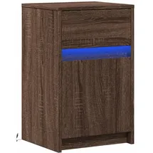 vidaXL Nachttisch mit LED-Leuchten Braun Eichen-Optik Holzwerkstoff