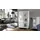 Vladon Standvitrine Denjo 71 x 129 x 35 cm Weiß matt/ Weiß Hochglanz/ Grau