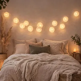 MARELIDA LED Lichterkette Origami Lampions 3,6 m Weiß