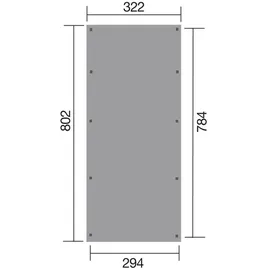 Weka Einzelcarport 617 2,94 x 7,84 m kdi mit Trapezblech