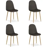 Homestyle4u Esszimmerstuhl 4er Set in Anthrazit 2340