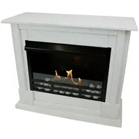 Kaminbau Mierzwa Echtfeuer-Dekokamin Emily (Deluxe, Brenngel & Bio-Ethanol Kamin inkl. regulierbarer Brenner & Zubehör), Farbwahl, Gelkamin, Ethanolkamin, Kaminofen, Bodenkamin weiß