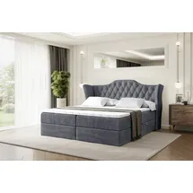 altdecor BOXBETT mit Matratze und Lattenrost, - VILA - 160x200 cm - H4 - Dunkelgrau