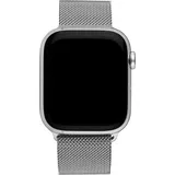 Apple Watch Series 8 GPS + Cellular 45 mm Edelstahlgehäuse silber, Milanaise Armband silber