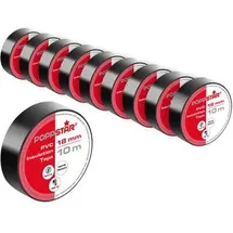 POPPSTAR Isolierband schwarz 18 mm x 10 m 10 Rollen