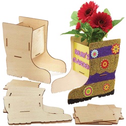 Blumentopf "Gummistiefel" aus Holz (pro Set 3) Basteln mit Holz