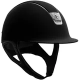 Samshield Reithelm Shadowmatt 2.0 black Blazon crystal fabric silver Dressurausschnitt OHNE Liner, Größe: M