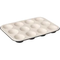 Zenker 12er-Muffinform Ø 7 cm CREME NOIR, Muffinbackform aus Stahlblech, Backblech mit keramisch verstärkter Antihaftbeschichtung (Farbe: Crème/Anthrazit), Menge: 1 Stück