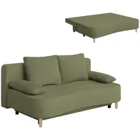 Schlafsofa - olive - Federkern - Staukasten Sofa Couch Gästecouch Gästesofa