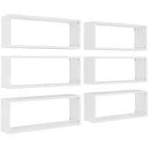 vidaXL Wandregal 6 Stk. 60 x 15 x 23 cm Weiß