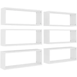 vidaXL Wandregal 6 Stk. 60 x 15 x 23 cm Weiß