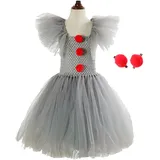 Fulenyi Kinderkleid Kostüm Tutu Halloween Clowns Cosplay für Mädchen