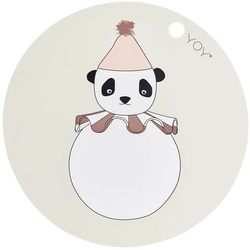 OYOY - Platzset PomPom, Panda, Ø 39 cm, off-white