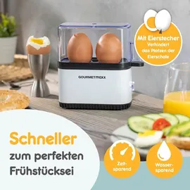 GOURMETmaxx Eierkocher Kompakt 2.0 250W weiß | Weiß