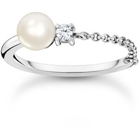 Thomas Sabo Damen Ring Perle mit weißem Stein Silber 925 Sterlingsilber TR2369-167-14