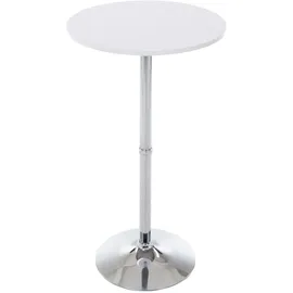 CLP 2er Set Metall-Stehtische Mit Runder Holztischplatte Ø 60 cm weiß matt