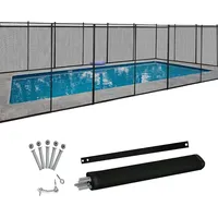 RELAX4LIFE Poolzaun faltbar 360 x 125 cm, Stabiler Teichzaun mit Fußrohre & Deckel, Gartenzaun mit 4 Elemente & Schloss, wasserdichter Schutzzaun für Schwimmbad & Garten & Teich & Hühnerstall