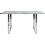 Leonique Esstisch Cevennen (1 St.), Tischplatte aus MDF in Marmor Optik, Gestell aus Metall, Höhe 76 cm silberfarben|weiß 160 cm x 76 cm x 90 cm