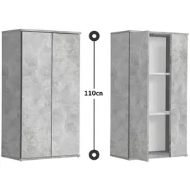 mokebo Der Schlanke 60 x 110 x 34 cm Grau