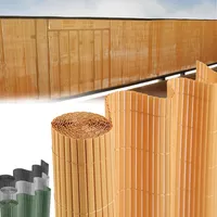 STREND PRO Balkon Sichtschutz | PVC sichtschutzmatte | Bambus | 1m Hoch, 3m Länge | Wetterfester für Privatsphäre, Balkon Windschutz | Balkon Seitensichtschutz ohne Bohren Terrassen