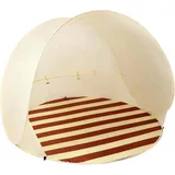 Pop-Up Strandmuschel-Zelt mit UV50 Sonnenschutz für 2–4 Personen, kompaktes Mini-Packmaß, Winddicht wasserabweisend mit Belüftungsfenstern und Tragetasche für Strand, Garten und Camping