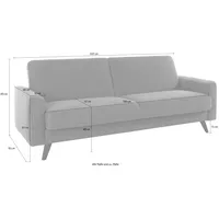 exxpo - sofa fashion 3-Sitzer »Samso, elegant und bequem, toller Sitzkomfort, Schlafsofa«, Kippcouch, inklusive Bettfunktion und Bettkasten, braun