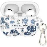 kate spade new york AirPods Pro 3 Schutzhülle mit Schlüsselringclip - Blumenbeet Blau Kompatibel mit AirPods 3. Generation