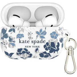 kate spade new york AirPods Pro 3 Schutzhülle mit Schlüsselringclip - Blumenbeet Blau Kompatibel mit AirPods 3. Generation