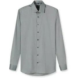 Olymp Businesshemd "OLYMP No. Six, super slim, New York Kent", Herren, Gr. 41, Normaler Arm, grau, grün, 97% Baumwolle, 3% Elastolefin, Hemden