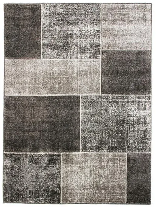 DELHI – Teppich zur Feier der Farben in Indien, wolliger Touch, quadratisch, 170 x 120 cm, Grau