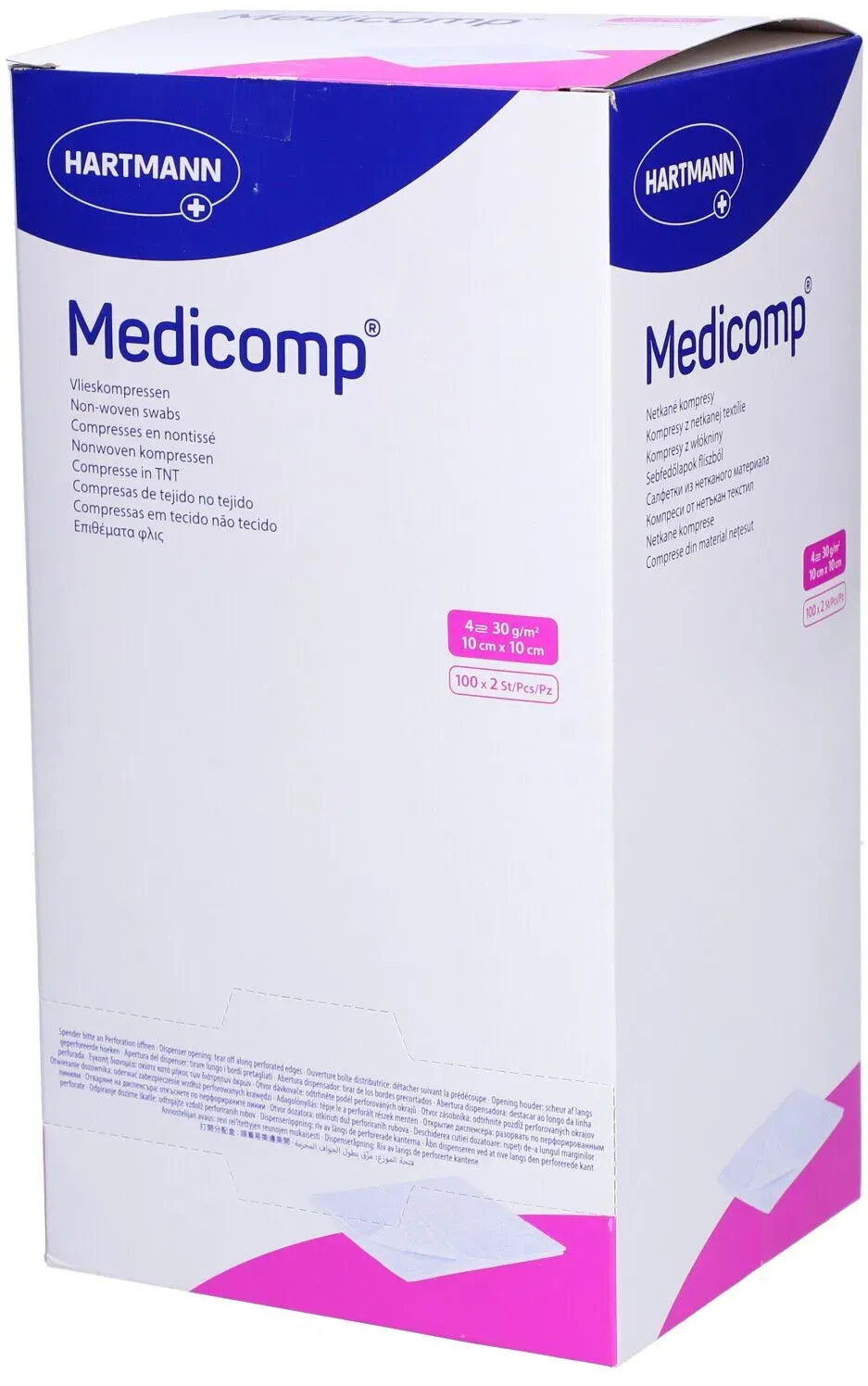 Hartmann Medicomp® Vliesstoffkompressen 4-lagig 10 x 10 cm