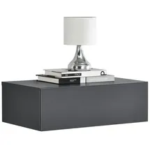 [en.casa] Wandregal Oslo mit Schublade Nachttisch schwebende Nachtkommode Hängeregal Wandboard Nachtkonsole 46x30x15cm Dunkelgrau