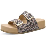 Marco Tozzi Damen Pantolette Textil weiches Feel Me Fußbett weiches Innenfutter Modisch, beige (Leo Dune), 39 EU