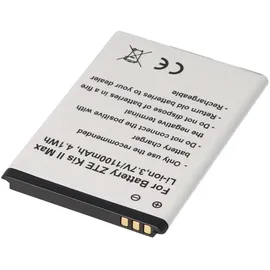 AccuCell Akku passend für ZTE Kis II Max, Li-Ion, 3,7V, 1100mAh, 4,1Wh