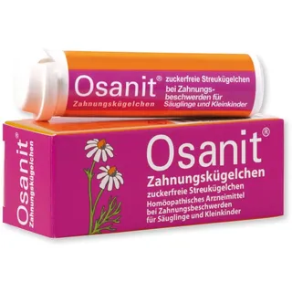 Osanit Zahnungskügelchen zuckerfrei: Sanfte Schmerzlinderung & Beruhigung bei Zahnungsbeschwerden, Globuli mit homöopathischen Inhaltsstoffen, für Babys und Kleinkinder