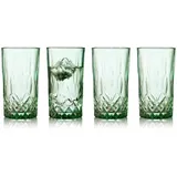 Lyngby Glas Sorrento Highball Glas, Longdrinkglas, 38 cl, 4 Stck., Grün