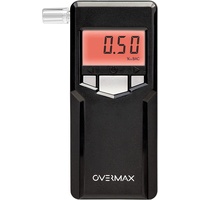 Overmax AD-06 Alkomat Professional, elektrochemischer Platinsensor, Genauigkeit bis zu 0,05, Bereich von 0,00 ‰ bis 4,00 ‰, 10 Mundstücke enthalten, 2 AA-Batterien