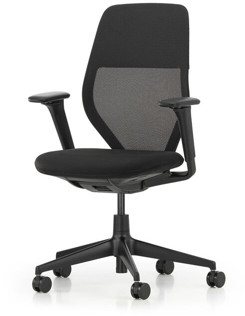 Vitra Bürodrehstuhl mit Armlehnen ACX Light schwarz, Designer Antonio Citterio, 97.5-110.5x65x50-78 cm