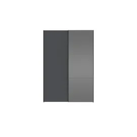 Sconto Schwebetürenschrank Dreamer 153 x 220 x 65 cm Schwarz/Weiß