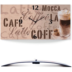 Artland Wanduhr Kaffee – Latte Macchiato (3D Optik gebogen, mit Quarz- oder Funkuhrwerk, versch. Größen) beige