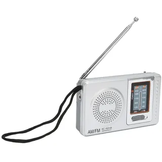 Am FM-Radio, Kompakt, Aa, Kleines Tragbares Taschenradio, Mini-Radio, Silbergrau, Schlichtes Design, Miniatur-Duschradios