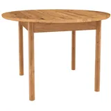 Lomadox Esstisch PORI-165, rund 120cm Durchmesser, Eiche massiv geölt braun 120 cm x 77 cm x 120 cm
