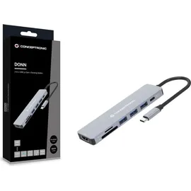 Conceptronic DONN19G 7-in-1 USB 3.2 Gen 1 Dockingstation, HDMI, USB-A 3.0 x 3